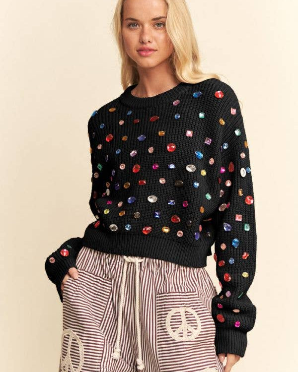 Bejeweled Sweater-Sweaters-Davi & Dani-Max & Riley