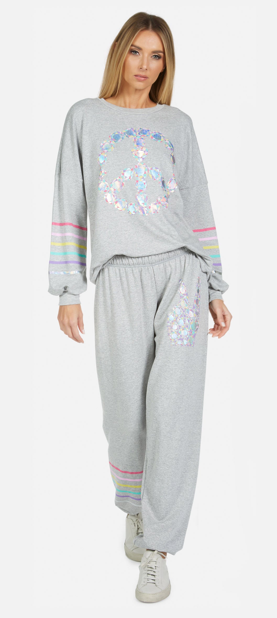 Tanzy Color Diamond Peace Sweatpants-Sweatpants-Lauren Moshi-Max & Riley