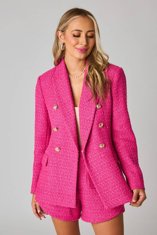 Tucker Hot Pink Tweed Blazer
