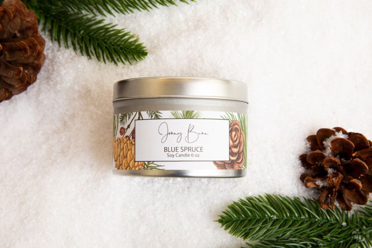 Blue Spruce Soy Candle-Candle-Jenny Bean-Max & Riley