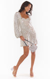 Aniston Mini Dress- Platinum Sequins-Dresses-Show Me Your Mumu-Max & Riley