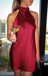 Lisa Mini Dress- Cranberry Luxe Satin-Dresses-Show Me Your Mumu-Max & Riley