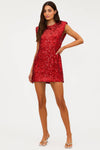 Mirabel Dress Hot Red Sequin