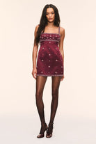 Casslouie Rhinestone Satin Mini Dress-Dresses-LoveShackFancy-Max & Riley