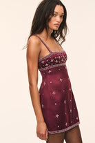 Casslouie Rhinestone Satin Mini Dress-Dresses-LoveShackFancy-Max & Riley