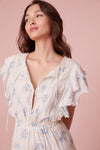 Darryl Flutter Sleeve Floral Mini Dress-Dresses-LoveShackFancy-Max & Riley