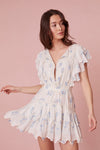 Darryl Flutter Sleeve Floral Mini Dress-Dresses-LoveShackFancy-Max & Riley