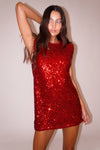 Mirabel Dress Hot Red Sequin