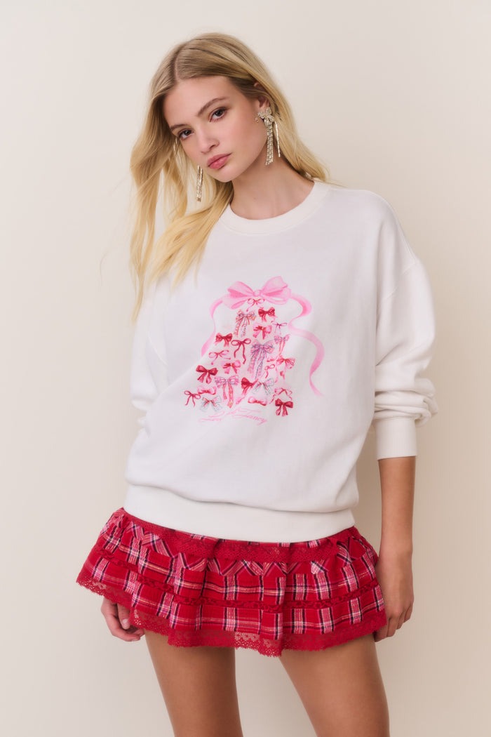 Havenleigh Christmas Bow Fleece Pullover-Sweatshirt-LoveShackFancy-Max & Riley