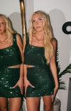 Tara Crop Top- Emerald Sequins-Tops-Show Me Your Mumu-Max & Riley