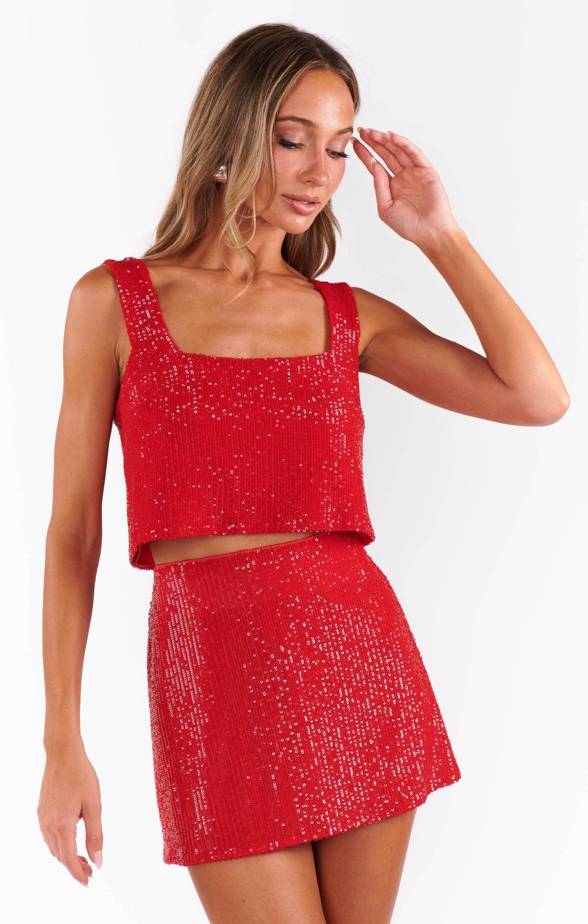 All Night Skort- Red Sequins-Bottoms-Show Me Your Mumu-Max & Riley