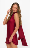 Lisa Mini Dress- Cranberry Luxe Satin-Dresses-Show Me Your Mumu-Max & Riley