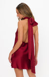Lisa Mini Dress- Cranberry Luxe Satin-Dresses-Show Me Your Mumu-Max & Riley