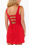 Steph Mini Dress- Red Linen-Dresses-Show Me Your Mumu-Max & Riley