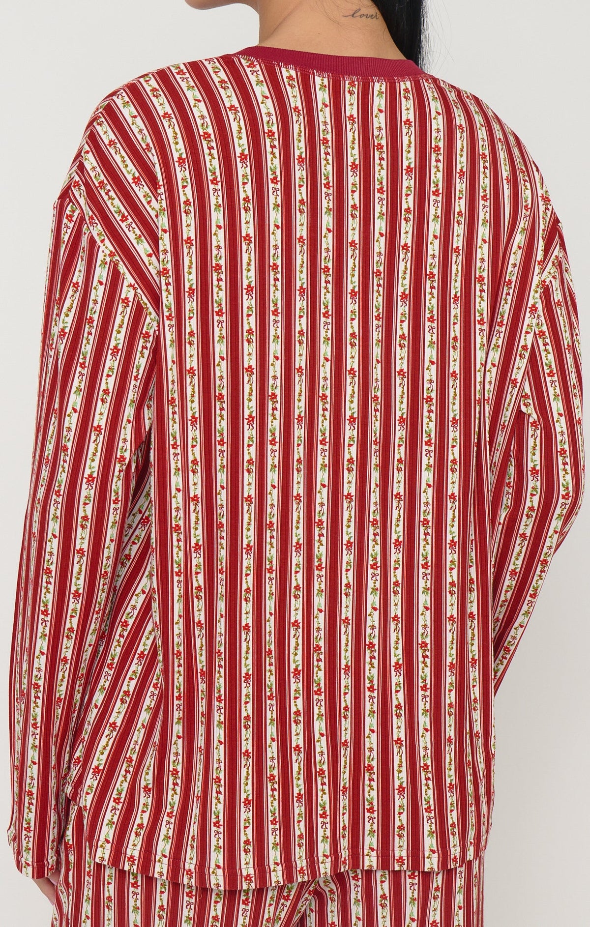 Stay In PJ Set Poinsettia Stripe-Pajamas-Show Me Your Mumu-Max & Riley
