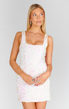 Lets Go Mini Dress- White Iridescent Sequins-Dresses-Show Me Your Mumu-Max & Riley