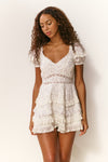Nivara Lace Ruffle Mini Dress
