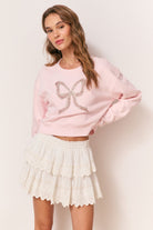 Rylan Embellished Bow Fleece Pullover-Sweatshirt-LoveShackFancy-Max & Riley