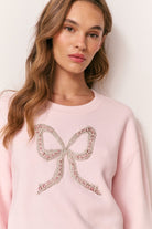 Rylan Embellished Bow Fleece Pullover-Sweatshirt-LoveShackFancy-Max & Riley