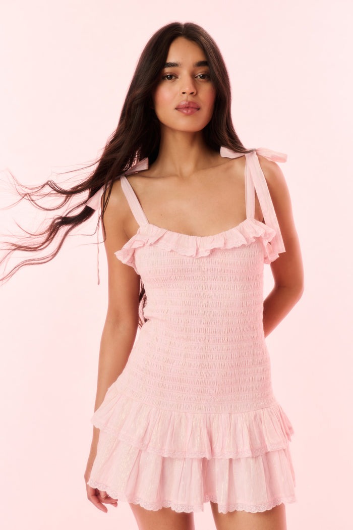 Sherina Cotton Smocked Mini Dress-Dresses-LoveShackFancy-Max & Riley