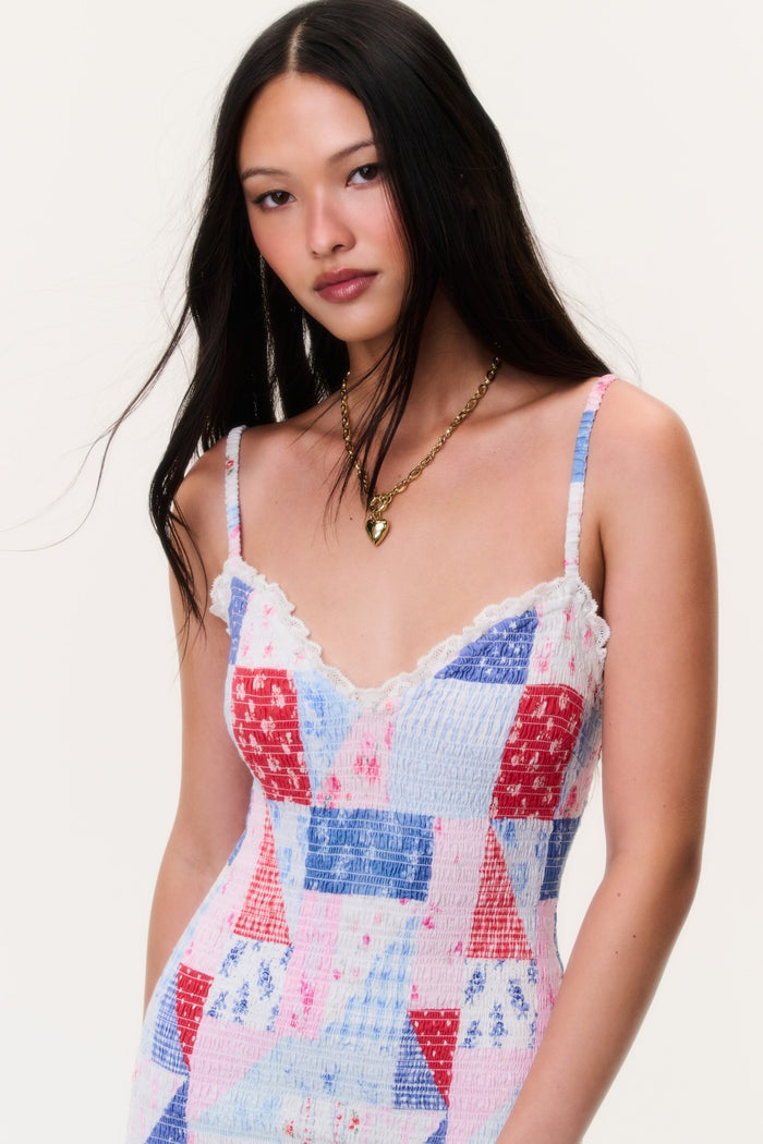 Solier Patchwork Print Mini Dress-Dresses-LoveShackFancy-Max & Riley