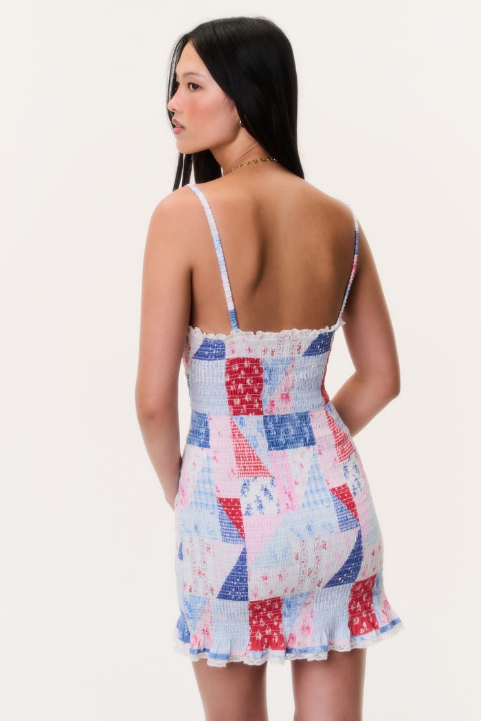 Solier Patchwork Print Mini Dress-Dresses-LoveShackFancy-Max & Riley