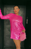 Maddison Mini Dress- Bright Pink Sequins-Dresses-Show Me Your Mumu-Max & Riley