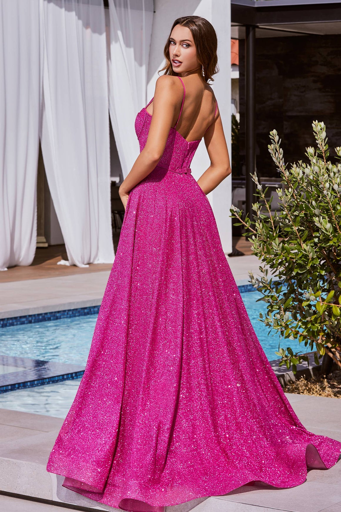 Fuchsia Glitter Ballgown-Dresses-Ladivine by Cinderella Divine-Max & Riley