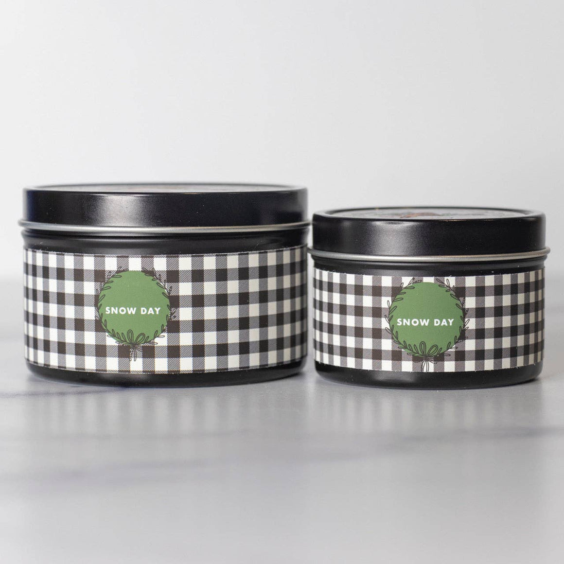 Holiday Snow Day Evergreen Tin Can Candles-Candle-Jennifer Vallez-Max & Riley