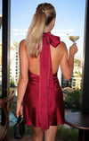 Lisa Mini Dress- Cranberry Luxe Satin-Dresses-Show Me Your Mumu-Max & Riley