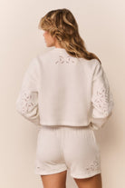 Abrah Bandana Eyelet Fleece Shorts-Shorts-LoveShackFancy-Max & Riley