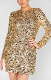 Maddison Mini Dress- Gold Metallic Sequins-Dresses-Show Me Your Mumu-Max & Riley