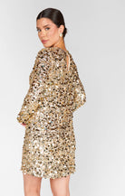 Maddison Mini Dress- Gold Metallic Sequins-Dresses-Show Me Your Mumu-Max & Riley