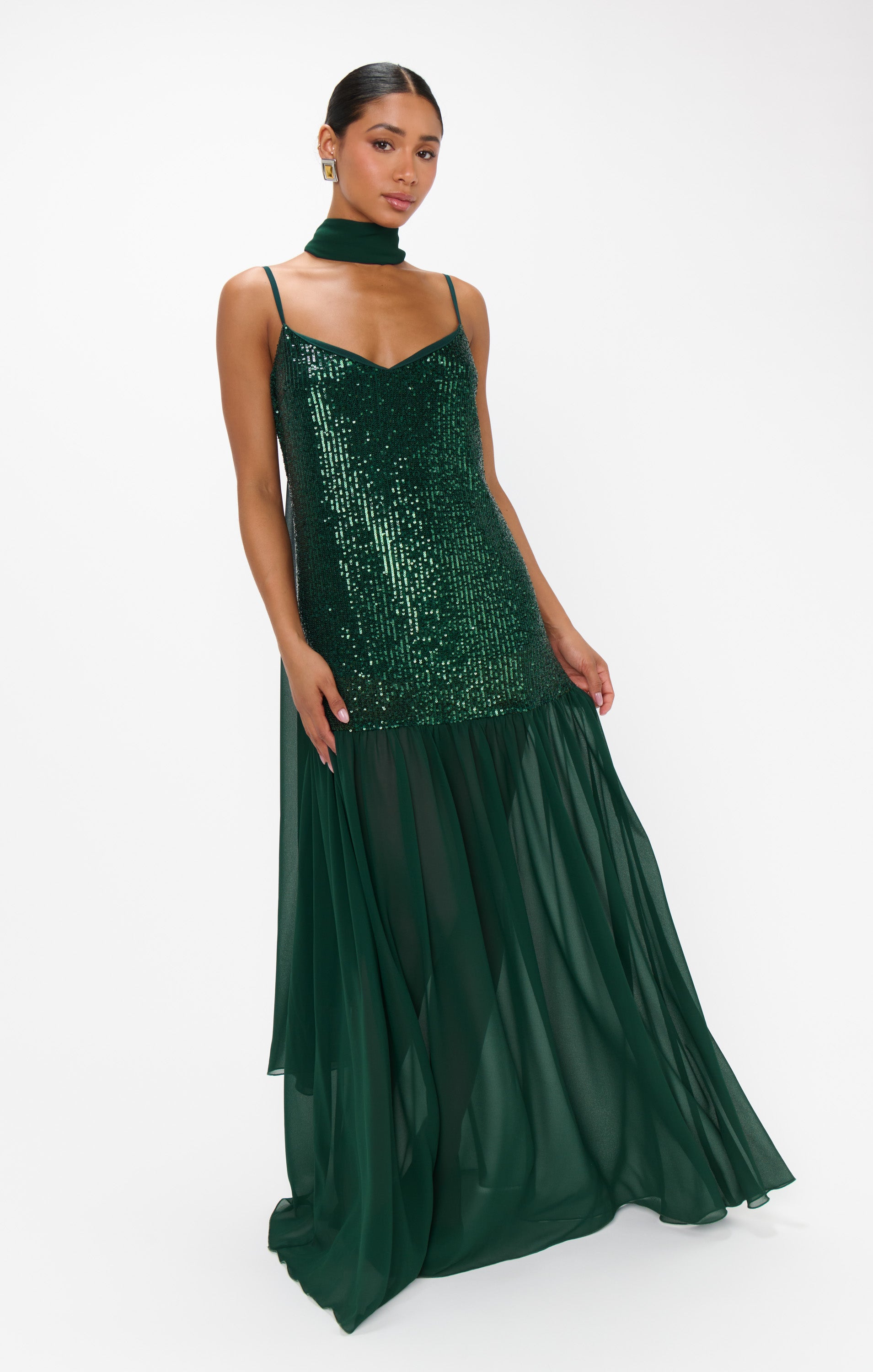 Dalia Maxi Dress- Emerald Sequins-Dresses-Show Me Your Mumu-Max & Riley