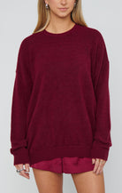 Feel Good Sweater- Maroon Knit-Sweaters-Show Me Your Mumu-Max & Riley