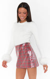 All Night Skort- Red Plaid Sequins-Bottoms-Show Me Your Mumu-Max & Riley