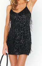 Sparks Fly Dress- Black Beaded Fringe-Dresses-Show Me Your Mumu-Max & Riley