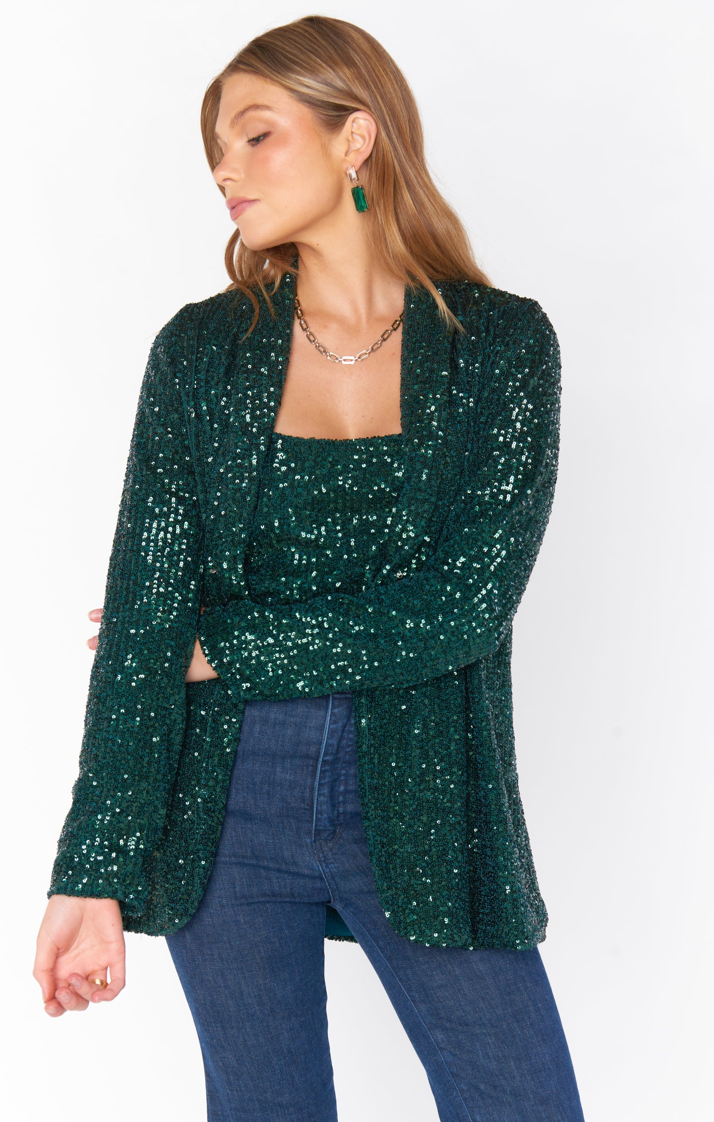 Dance Blazer- Emerald Sequins-Blazer-Show Me Your Mumu-Max & Riley