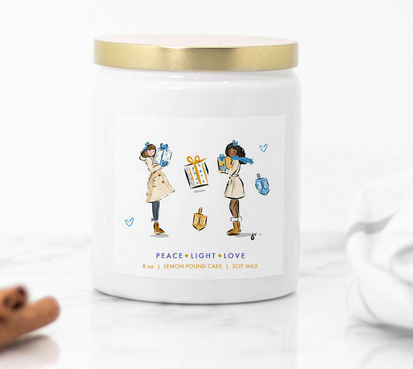 Hanukkah Candles: Cinnamon Coffee Cake-Candle-Jennifer Vallez-Max & Riley