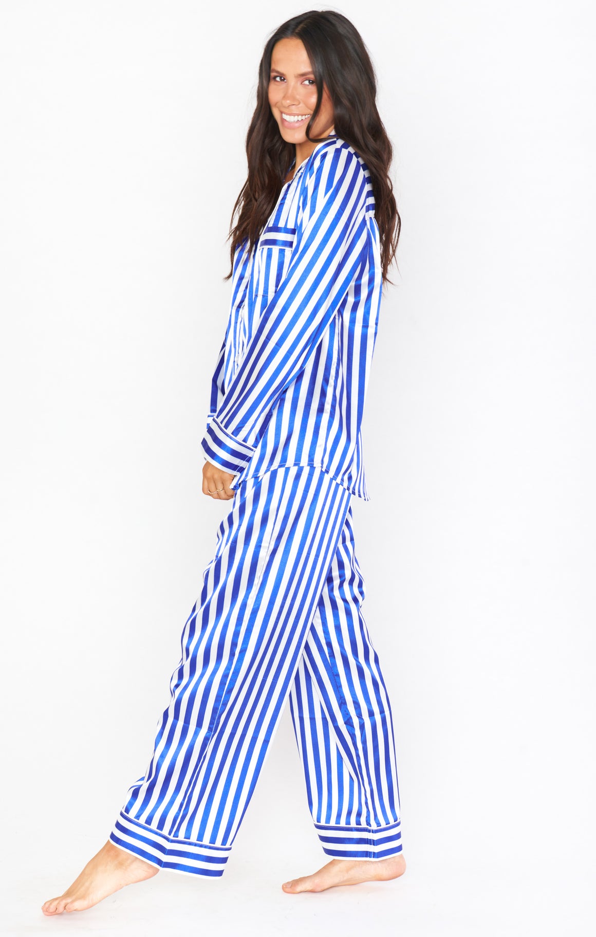 Classic PJ Set Blue Stripe-Pajamas-Show Me Your Mumu-Max & Riley