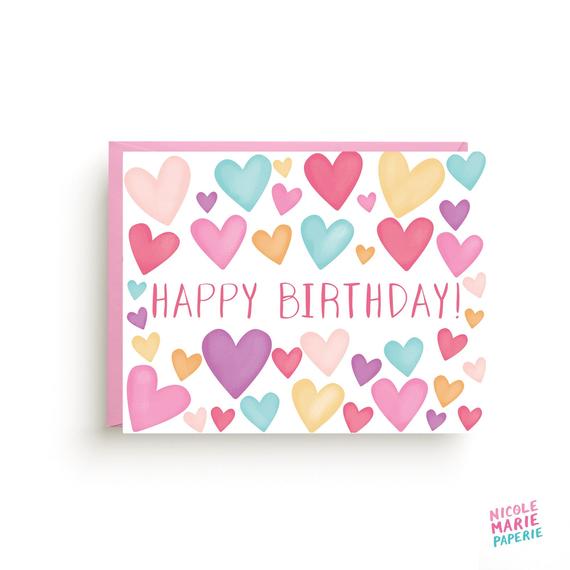Happy Birthday Cards-Home & Gifts-Nicole Marie Paperie-Hearts-Max & Riley