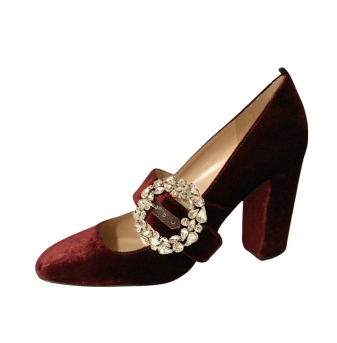 Celine Heel Red Velvet- 100% Max & Riley Exclusive