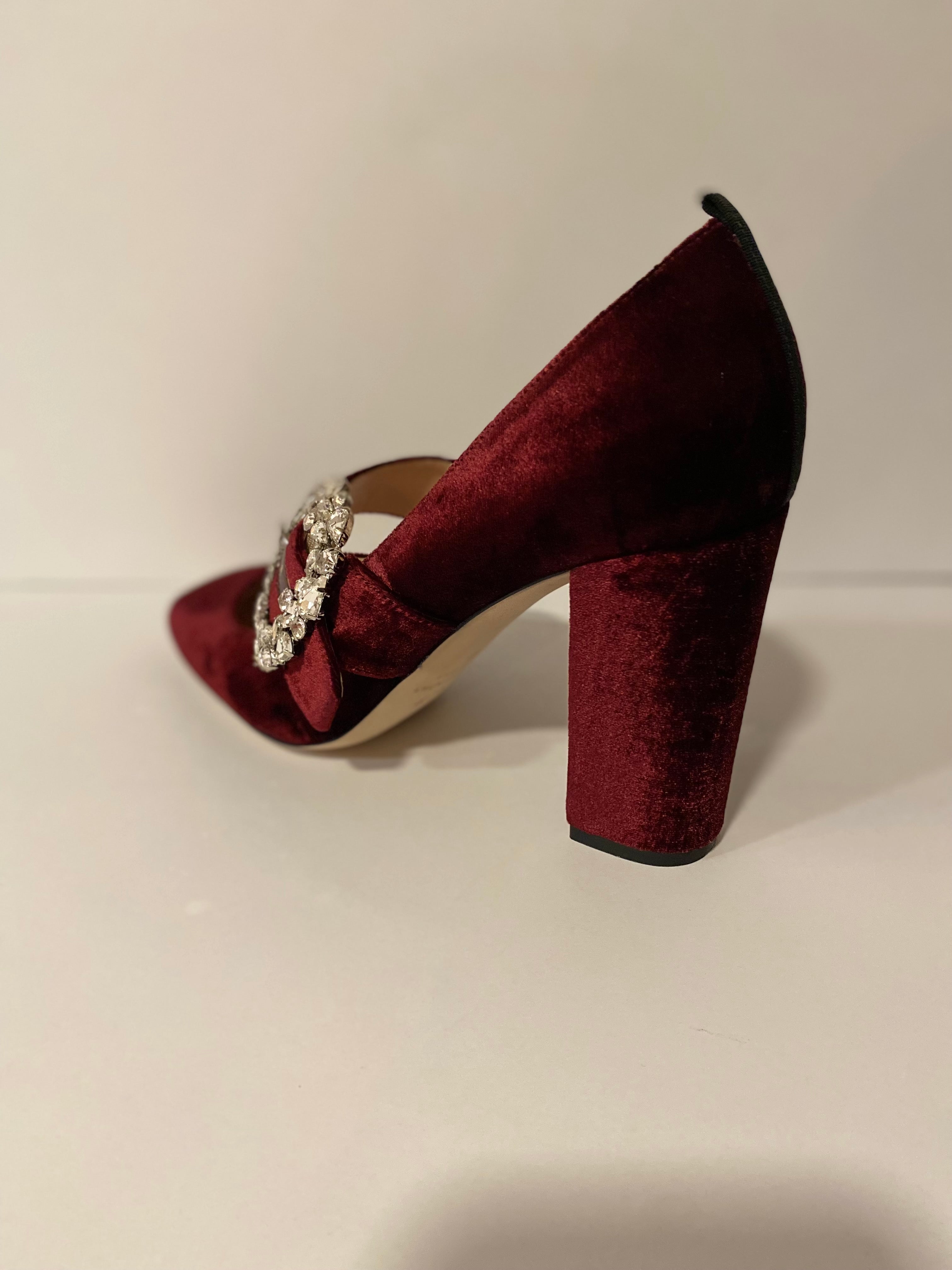 Celine Heel Red Velvet- 100% Max & Riley Exclusive-Shoes-SJP Collection-Max & Riley