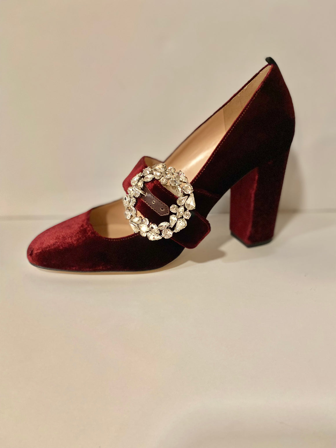 Celine Heel Red Velvet- 100% Max & Riley Exclusive-Shoes-SJP Collection-Max & Riley