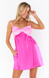 Best Bow Dress Pink Luxe Satin-Dresses-Show Me Your Mumu-Max & Riley
